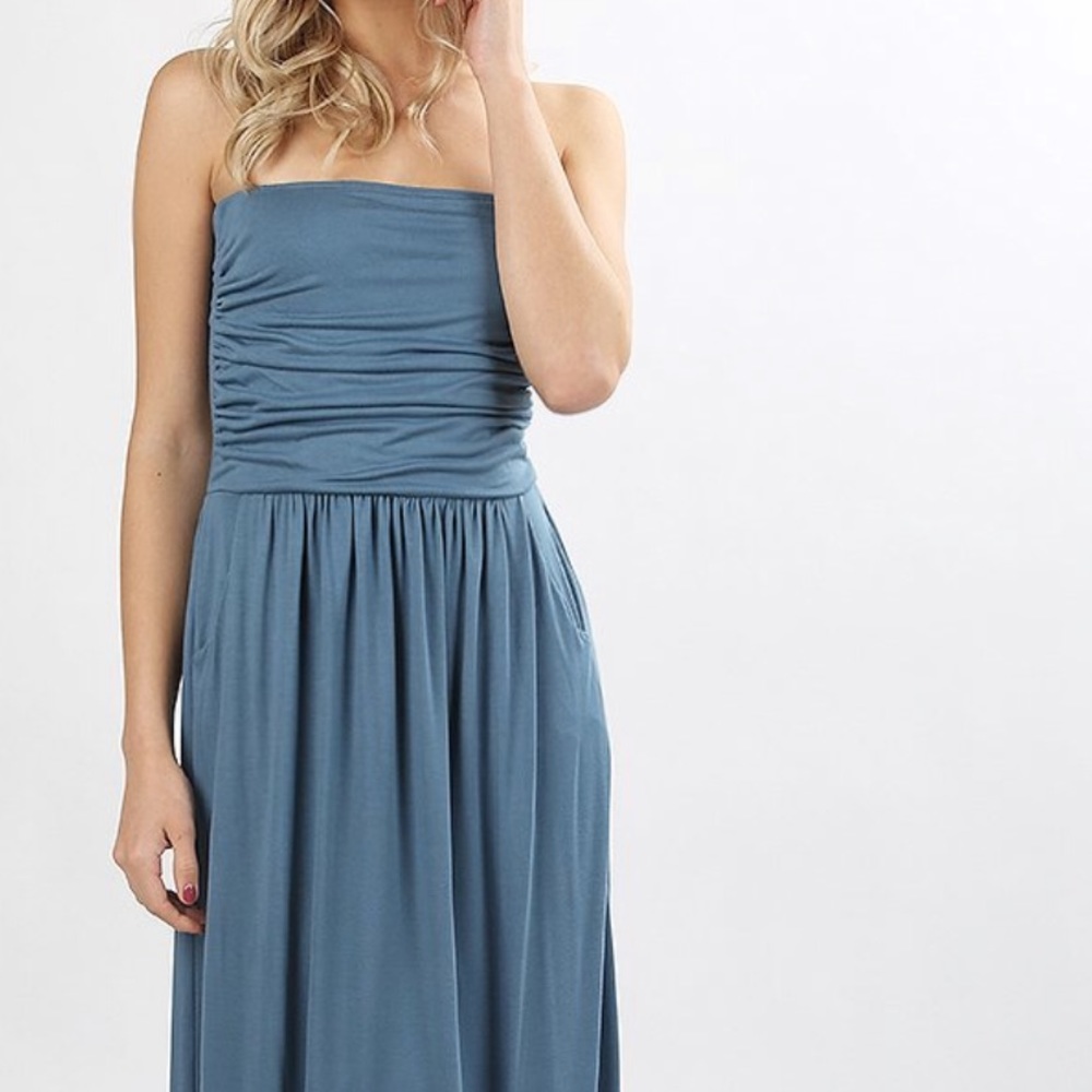 TITANIUM // Viscose Tube Floor Length Maxi Dress